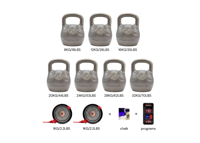Load image into Gallery viewer, Apollo Pro Kettlebell Set (8kg-32kg, Larger Pro KBs)