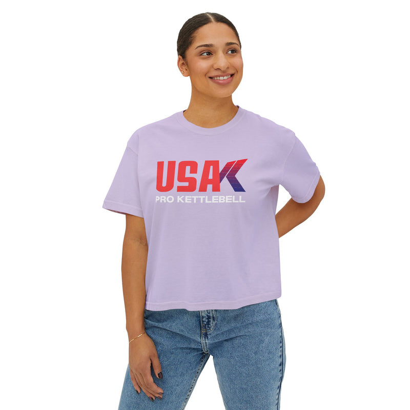 Load image into Gallery viewer, Women&#39;s Boxy USA Tee
